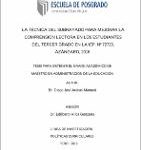La Técnica Del Subrayado Para Mejorar La Comprensión Lectora En Los Estudiantes Del Tercer Grado En La Iep. Nº 72723,Azángaro, 2016.