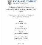 “Plan Estratégico Institucional y Presupuesto de la Universidad Nacional Intercultural de Quillabamba, Cusco al 2018”