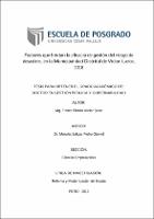 Factores Que Limitan La Eficacia De Gestión Del Riesgo De Desastres, En La Municipalidad Distrital De Victor Larco, 2018