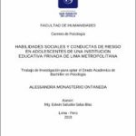 Habilidades sociales y conductas de riesgo en adolescentes de una Institución Educativa Privada de Lima Metropolitana