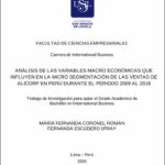 Análisis de las variables macro económicas que influyen en la micro segmentación de las ventas de Alicorp en Perú durante el periodo 2009 al 2018