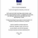 Estudio de pre-factibilidad para una planta de producción y comercialización de mermelada de ruibarbo en Lima Metropolitana