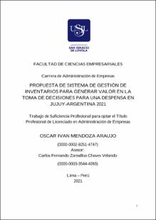 Propuesta de sistema de gestión de inventarios para generar valor en la toma de decisiones para una despensa en Jujuy-Argentina 2021