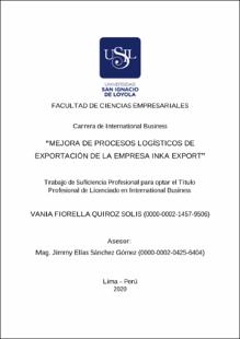 Mejora de procesos logísticos de exportación de la empresa Inka Export