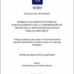 Trabajo colaborativo para el fortalecimiento de la comprensión de textos en la Institución Educativa Pública N° 30573