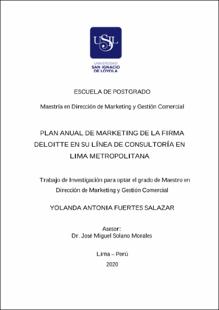 Plan anual de marketing de la firma Deloitte en su línea de consultoría en Lima Metropolitana
