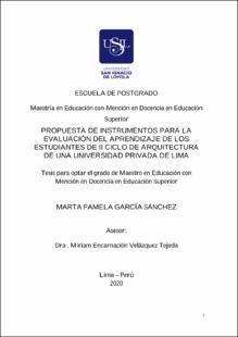 Propuesta de instrumentos para la evaluación del aprendizaje de los estudiantes de II ciclo de Arquitectura de una universidad privada de Lima