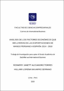 Análisis de los factores económicos que influyeron en las exportaciones de mango peruano a España 2014 – 2019