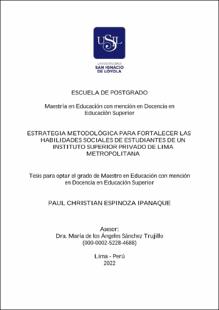 Estrategia metodológica para fortalecer las habilidades sociales de estudiantes de un instituto superior privado de Lima Metropolitana