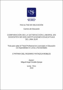 Comparación de la satisfacción laboral en docentes de dos instituciones educativas de Lima Sur