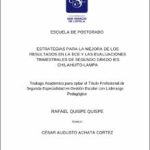 Estrategias para la mejora de los resultados en la ECE y las evaluaciones trimestrales de segundo grado IES. Chilahuito – Lampa