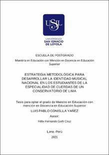 Estrategia metodológica para desarrollar la identidad musical nacional en los estudiantes de la especialidad de cuerdas de un Conservatorio de Lima