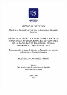 Estrategia didáctica para la mejora de la ciudadanía intercultural en estudiantes de la facultad de educación de una universidad privada de Lima