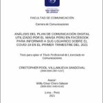 Análisis del plan de comunicación digital utilizado por el MINSA Perú en Facebook para informar a sus usuarios sobre el Covid-19 en el primer trimestre del 2021