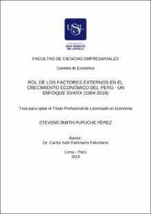 Rol de los factores externos en el crecimiento económico del Perú – un enfoque SVARX (1994-2018)