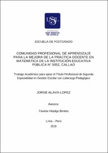 Comunidad profesional de aprendizaje para la mejora de la práctica docente en matemática de la Institución Educativa Pública N° 5052, Callao