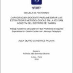 Capacitación docente para mejorar las estrategias metodológicas en la I.E.S. San Agustín del Distrito de Samán