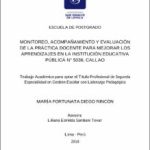 Monitoreo, acompañamiento y evaluación de la práctica docente para mejorar los aprendizajes en la Institución Educativa Pública N° 5036, Callao