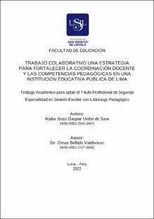 Trabajo colaborativo una estrategia para fortalecer la coordinación docente y las competencias pedagógicas en una institución educativa pública de Lima