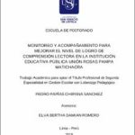 Monitoreo y acompañamiento para mejorar el nivel de logro de comprensión lectora en la Institución Educativa Pública Unión Rosas Pampa – Matichacra