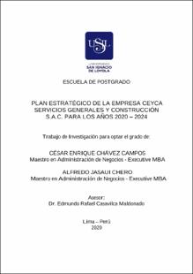 Plan estratégico de la empresa Ceyca Servicios Generales y Construcción S.A.C. para los años 2020 – 2024