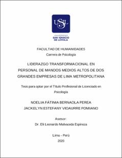 Liderazgo transformacional en personal de mandos medios altos de dos grandes empresas de Lima Metropolitana