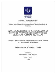 Inteligencia emocional en estudiantes de quinto de primaria de dos instituciones educativas públicas del Callao