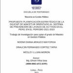 Propuesta planificación estratégica de la DGJCMT de MINCETUR orientado al sistema de prevención de lavado de activos en el Perú, en el periodo 2021-2023
