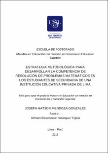 Estrategia metodológica para desarrollar la competencia de resolución de problemas matemáticos en los estudiantes de secundaria de una institución educativa privada de Lima