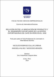 Relación entre la innovación de producto y el desempeño exportador de las Mypes exportadoras de café en Perú en el 2018