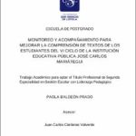 Monitoreo y acompañamiento para mejorar la comprensión de textos de los estudiantes del VI ciclo de la Institución Educativa Pública José Carlos Mariátegui