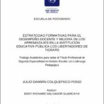 Estrategias formativas para el desempeño docente y mejora de los aprendizajes la Institución Educativa Pública Los Libertadores de Ticrapo