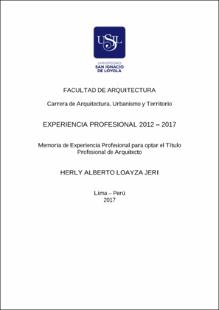 Experiencia profesional 2012 – 2017