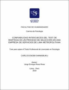 Confiabilidad interjueces del Test de Wartegg en un proceso de selección en una empresa de servicios de Lima Metropolitana