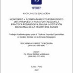 Monitoreo y acompañamiento pedagógico una propuesta para fortalecer la práctica pedagógica en una institución educativa de la región del Cusco