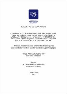 Comunidad de aprendizaje profesional una alternativa para fortalecer la gestión curricular en una institución educativa pública de Ayacucho