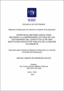Estrategia metodológica para mejorar la comprensión lectora en los estudiantes del quinto ciclo de una institución educativa pública de la región Cajamarca