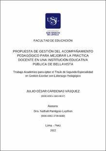 Propuesta de gestión del acompañamiento pedagógico para mejorar la práctica docente en una institución educativa pública de Bellavista