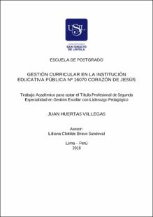 Gestión curricular en la Institución Educativa Pública Nº 16070 Corazón de Jesús
