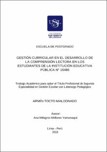 Gestión curricular en el desarrollo de la comprensión lectora en los estudiantes de la Institución Educativa Pública N° 16486