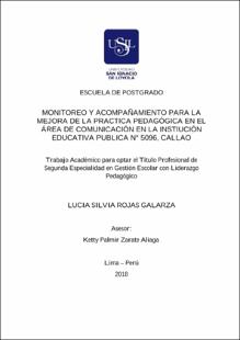 Monitoreo y acompañamiento para la mejora de la práctica pedagógica en el área de comunicación en la Institución Educativa Pública N° 5096, Callao