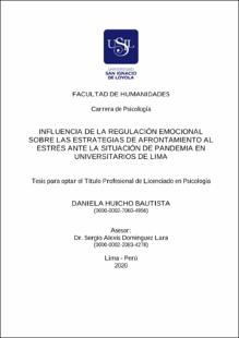 Influencia de la regulación emocional sobre las estrategias de afrontamiento al estrés ante la situación de pandemia en universitarios de Lima