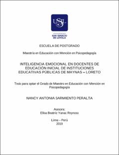 Inteligencia emocional en docentes de Educación Inicial de Instituciones Educativas Públicas de Maynas – Loreto