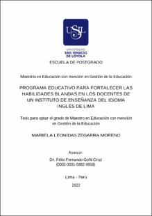 Programa educativo para fortalecer las habilidades blandas en los docentes de un instituto de enseñanza del idioma inglés de Lima