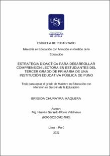 Estrategia didáctica para desarrollar comprensión lectora en estudiantes del tercer grado de primaria de una institución educativa pública de Puno