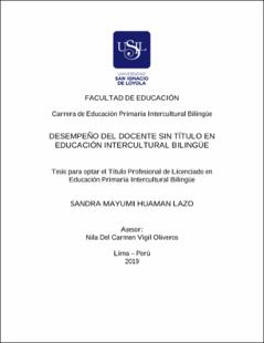 Desempeño del docente sin título en Educación Intercultural Bilingüe