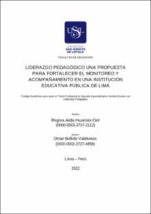 Liderazgo pedagógico una propuesta para fortalecer el monitoreo y acompañamiento en una institución educativa pública de Lima