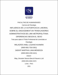 Influencia de la autoeficacia laboral sobre el engagement en trabajadores administrativos de Lima Metropolitana: diferencias según el sexo