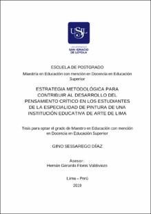Estrategia metodológica para contribuir al desarrollo del pensamiento crítico en los estudiantes de la especialidad de pintura de una institución educativa de arte de Lima