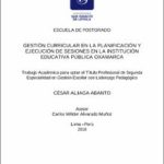 Gestión curricular en la planificación y ejecución de sesiones en la Institución Pública Oxamarca